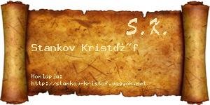 Stankov Kristóf névjegykártya